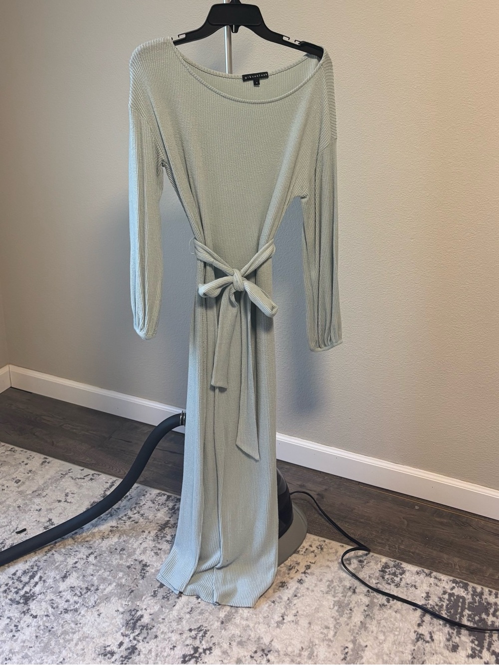 Gibsonlook Light blue Knit Tie-Waist Maxi Dress